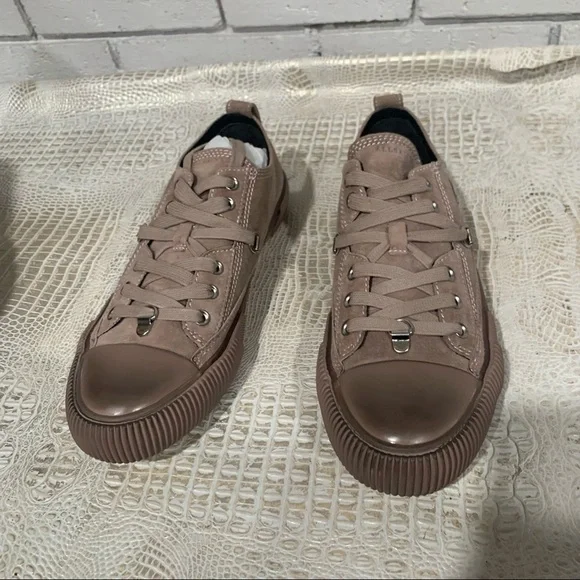 All‎ Saints Jazmin Pink Suede Low Top Lace Up Sneakers